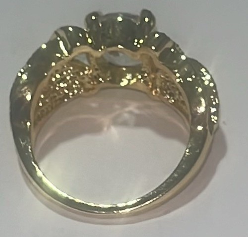 Talla 6.5 Talla 6 1/2 Piedra Circonita Transparente Moda Tono Dorado 4? Conjunto de Anillo - Imagen 6 de 7