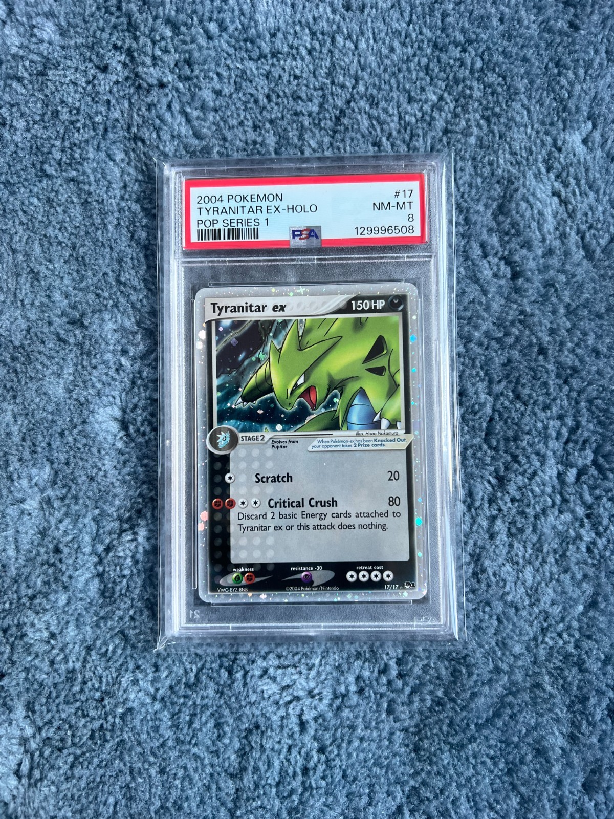 2004 Pokemon Tyranitar EX Holo Pop Series 1 17/17 PSA 8