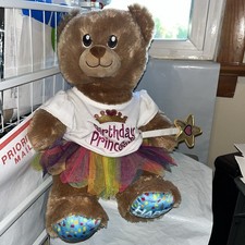 Build A Bear Happy Birthday Brown Teddy Bear 16 Plush Birthday Princess Shirt