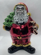Vintage Mercury Glass Santa Figurine Christmas Collectible 6" Statue Rare HTF