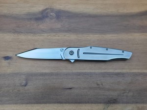 Eric Demongivert Custom Phantom Flipper Knife. CPM-S35VN SS, Titanium.