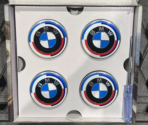 BMW 56mm FLOATING 50th Anniversary Wheel Centre Hub Caps SET of 4 36122455268 US