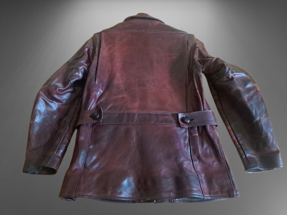 Vanson Type J Horsehide Leather Riders Jacket Red Brown Men
