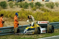Thierry Boutsen retired in the new Williams FW13 Spanish GP Jerez - Old Photo