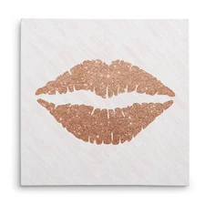 Wexford Home Rose Gold Kiss Gallery Wrapped Canvas Wall Art, 10x10, Multicolor