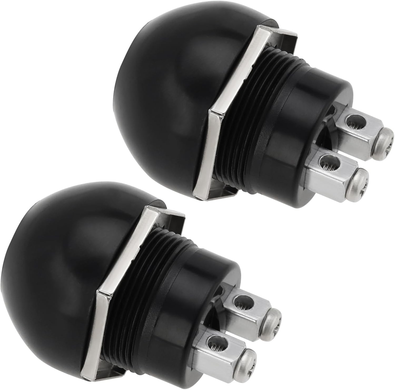EMSea 2PCS 12V Waterproof Momentary Push Button ABS Horn Button DC12-24V 10A 2