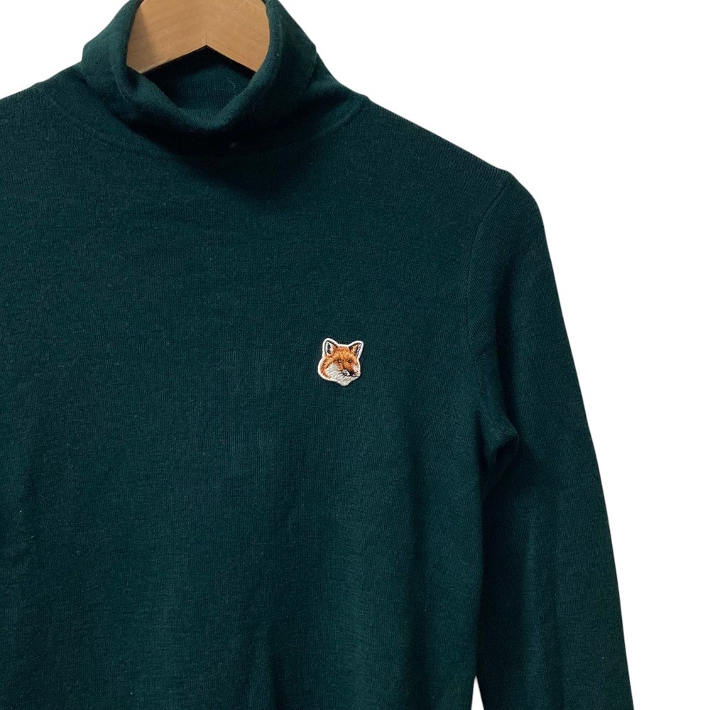 MAISON KITSUNE Fox Head Patch Fitted Turtleneck Knit Sweater S