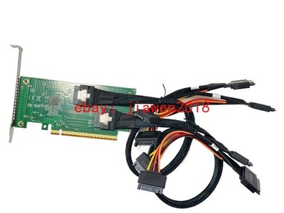 PCIE x16 to 2*SlimSAS SFF-8654 8i U.2 NVMe Adapter +SFF-8654 TO 2*SFF-8639 Cable