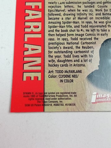 Spawn Todd McFarlane #60 Holo Image Universe Topps Card 1995 - Picture 3 of 3