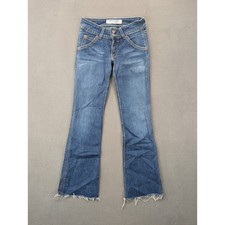Hudson Jeans Womens Size 26 Flare Leg Raw Hem Denim Blue Made in USA Y2K