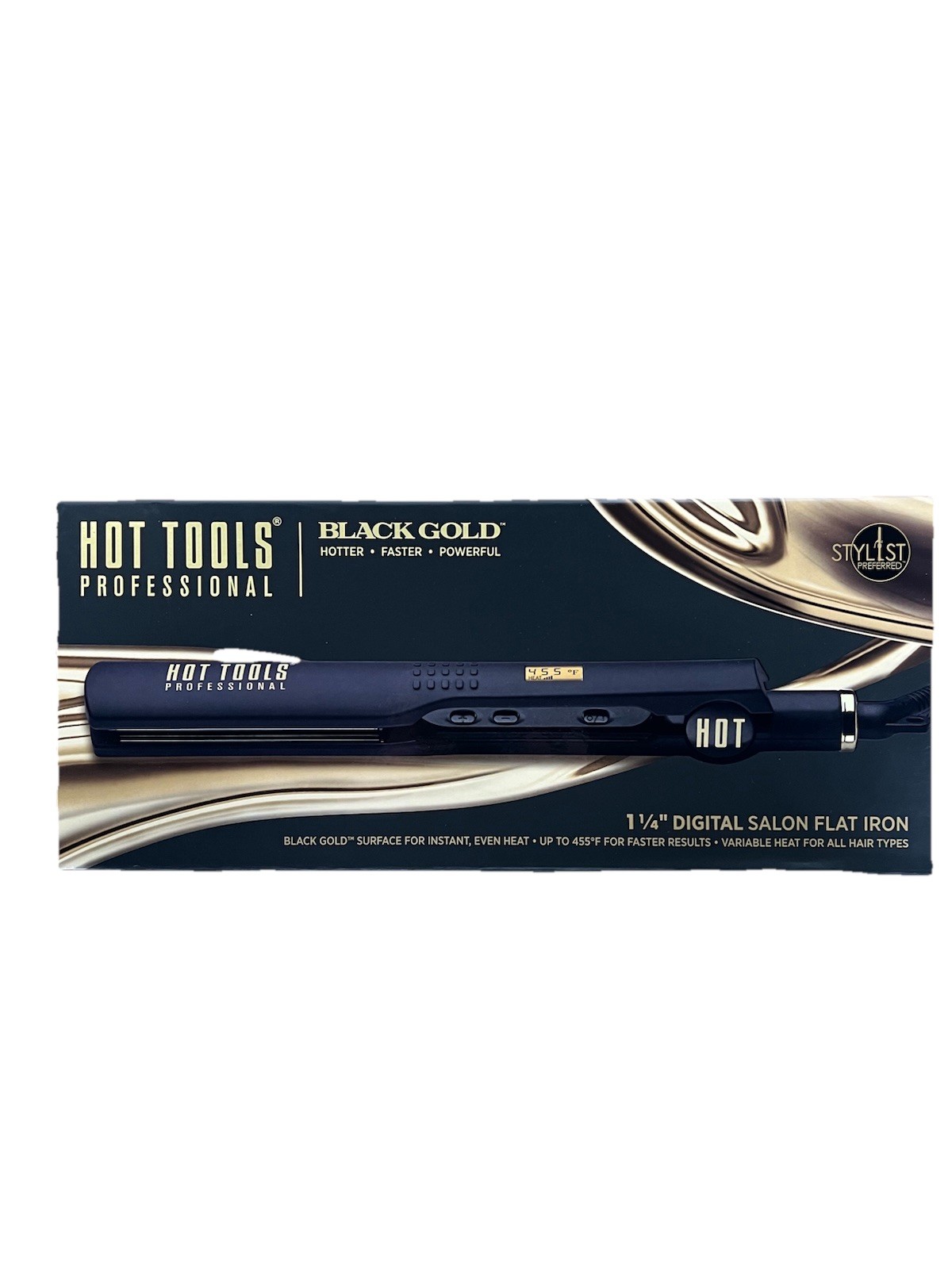 Hot Tools Professional Black Gold 1-1/4” Digital Salon Flat Hair Iron HT7117BG