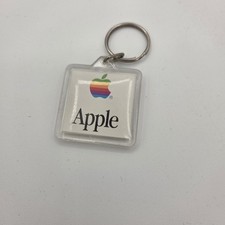 Apple Mac OS Keychain Vintage Advertising Smile Face Clear Acrylic