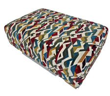 Large Foot Stool Ottoman with Geometric Print