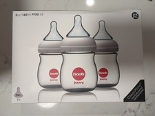 New Joovy Boob Baby Bottles CleanFlow Vent Tech Nipple 5oz, 3pk  Free Nipples 