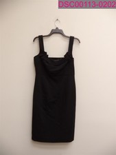 Elie Tahari Black Sleeveless Dress Ruched top detail. Size Med (8-10)
