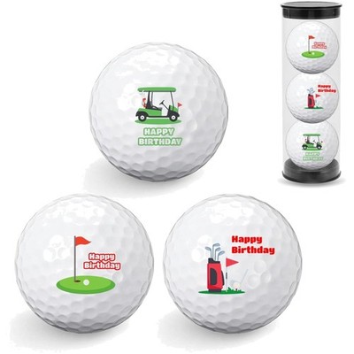 Golfbälle Set Mehrschichtig Langlebig Geburtstag Design Personalisierbar 3 Stück