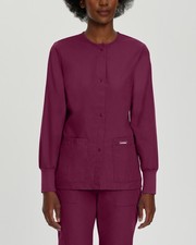 Landau Essentials 4 Pocket Scrub Jacket for Women: Classic Relaxed Fit