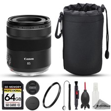 Canon RF 85mm f/2 Macro IS STM Lens - 8pc 64GB Memory Bundle