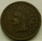 US 1872 Indian Head Cent  **