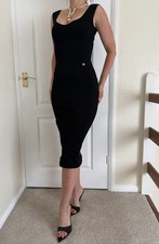 Dolce Gabbana Sleeveless Milano rib midi dress Black IT38/UK6/FR34/US2