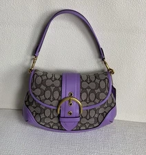 Soho Signature Jacquard top handle shoulder bag CJ814 Maple  Outlet