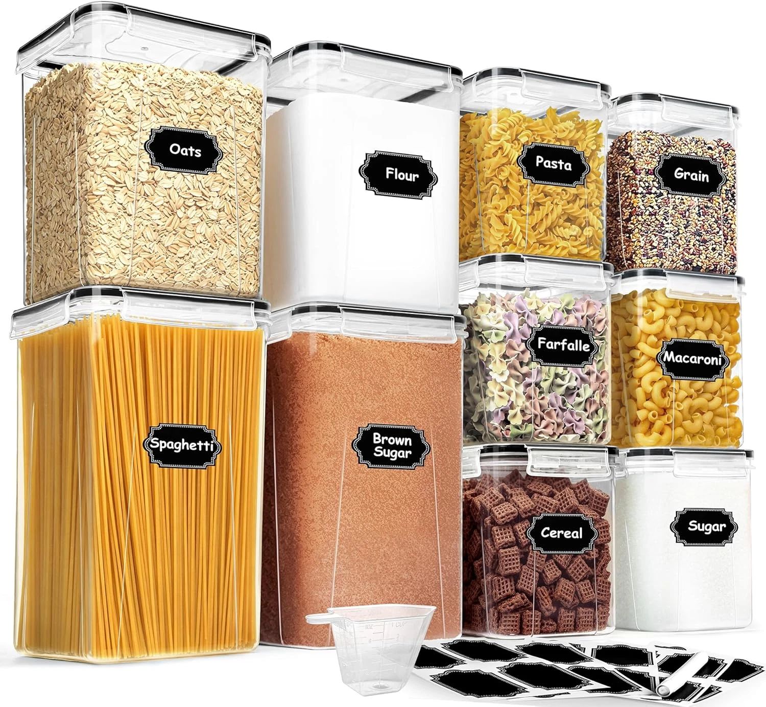 Flour Sugar Storage Containers, 10 Pack Large Airtight Food Storage Containers w