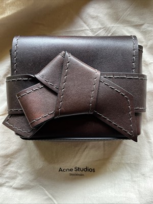 ACNE STUDIOS Musubi Mini $1150 Dark Brown Crossbody Bag New