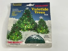 Vintage Christmas The Beadery Yuletide Trees Craft Bead Kit Makes 3 Trees NWT