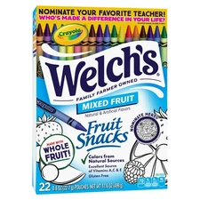 Welch's Fruit Snacks & Crayola Gluten-Free Mixed Fruit Soft snacks 8 oz 22 Count