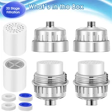 20-Stage Shower Head Filter,2Pack,Shower Water Filter Remove Chlorine Fluoride