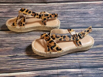 Women's Madewell SZ The malia Espadrille Leopard Calf Hair