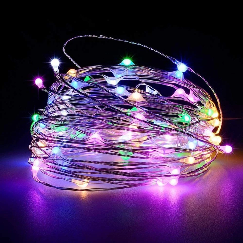 LED String Lights Plug in Fairy Lights Waterproof Copper String Lights Switch - Image 3 of 4