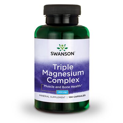 Swanson Triple Magnesium Complex 100 Count Mineral Supplement for Muscles Bones