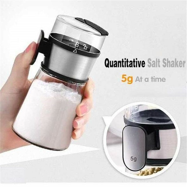 Pushtype Salt Dispenser Portable Home Kitchen Salt Spice Shaker Salt