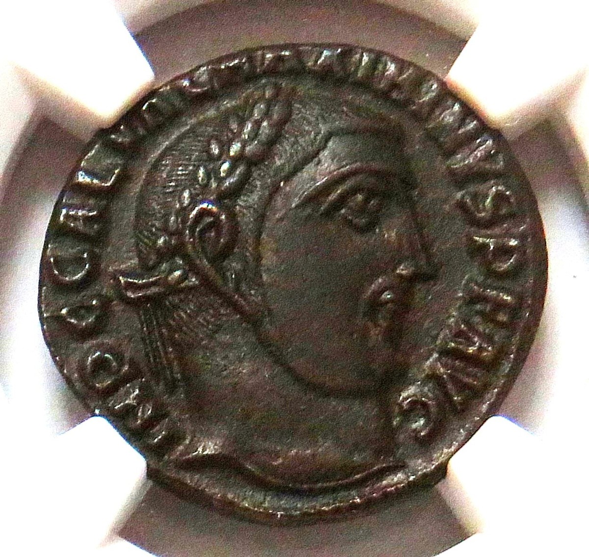 310 - 313 AD ROMAN EMPIRE MAXIMINUS II BI-REDUCED NUMMUS