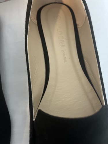 Wild Diva Lounge Loafers Womens Slip On 8 Black V Suede New In Box Business - Picture 6 of 11