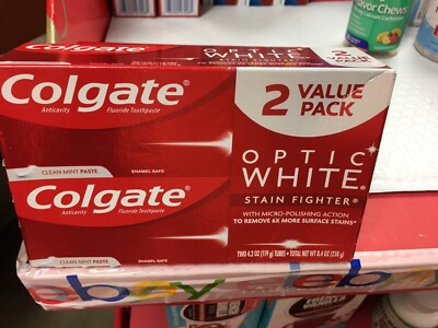 Colgate Optic White Stain Fighter Whitening Toothpaste 4.2 OzTWIN PACK