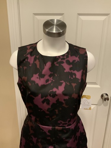 BURBERRY London Purple & Black Silk Fit & Flare Dress, Size 6 (US), 8 (UK) - Picture 2 of 7