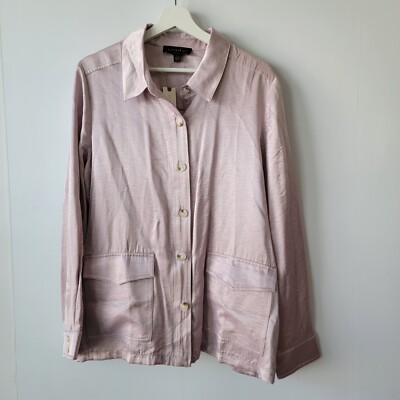 Anthropologie Current Air womens Clemence lavender Shimmer Shirt Jacket size L