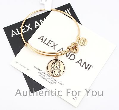 NEW Disney Parks ALEX AND ANI Princess Snow White GOLD Charm Bangle Bracelet