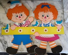 Vintage Raggedy Ann  Andy Wall Decor Peg Rack Clothes Dolly Toy Co Tidee Ups
