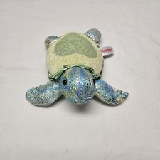 Aurora Sparkly Sea Turtle 7" Blue Green Plush Stuffed Animal Toy 2016