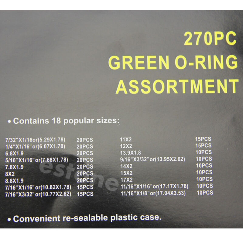 270x O-Ring Kit HNBR A/C Assortment Oil Proof Plumbing - Foto 12