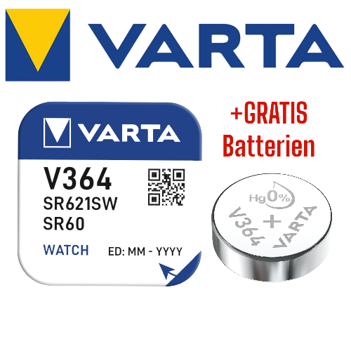 VARTA Uhrenbatterie Knopfzelle Watch V364 SR60/ SR621 Silber + GRATIS Batterien eBay