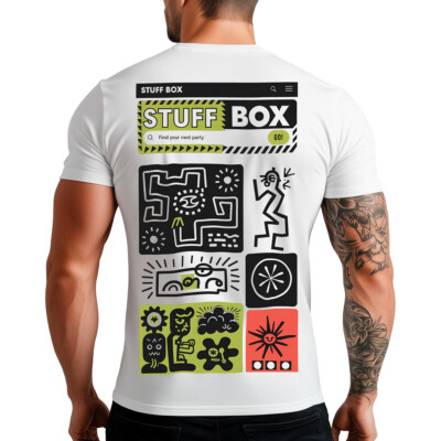 Stuff Box Herren T Shirt Rundhals kurzarm Find Party weiß STB-1311 gR S bis 5XL