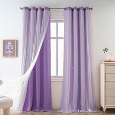 Cortinas moradas para dormitorio, cortina para ni os con aislamiento t rmico