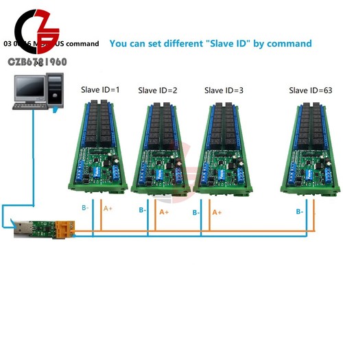 12V/24V 20 CH RS485 Digital Analog Switch IO Modbus Rtu PLC Uart Expansion Board - Picture 12 of 36