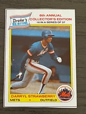 1986 Drake's Darryl Strawberry #16 New York Mets (A)