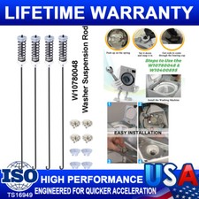 4Pack W10780048 Washer Suspension Rod Kit Parts For Whirlpool Kenmore Maytag New