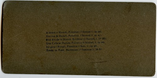 A Street at Ramah , Palestine Vintage Stereoview Photo - Picture 2 of 2